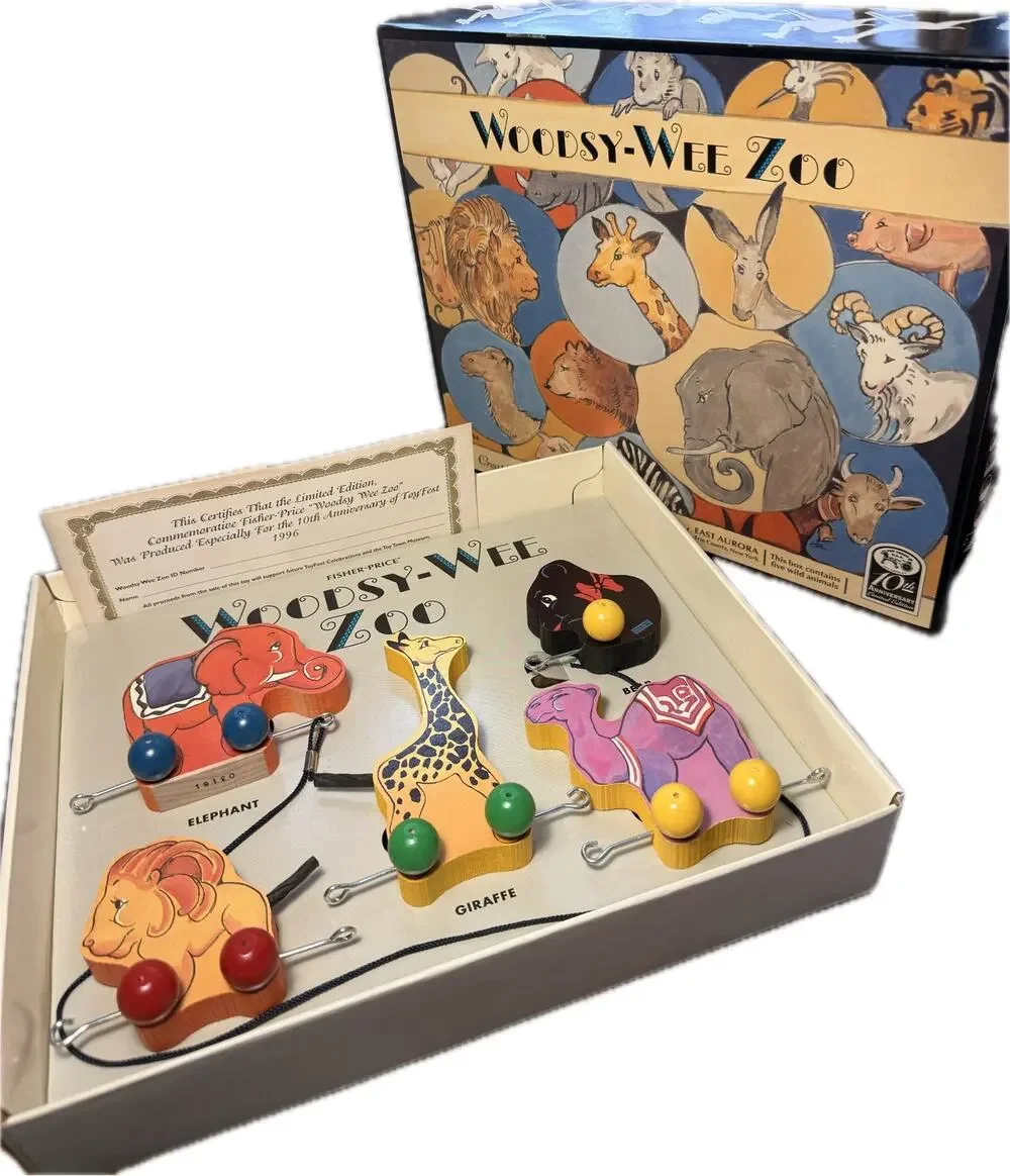 Vintage 1996 Fisher Price Woodsy-Wee Zoo Pull Toy Limited Edition 76594